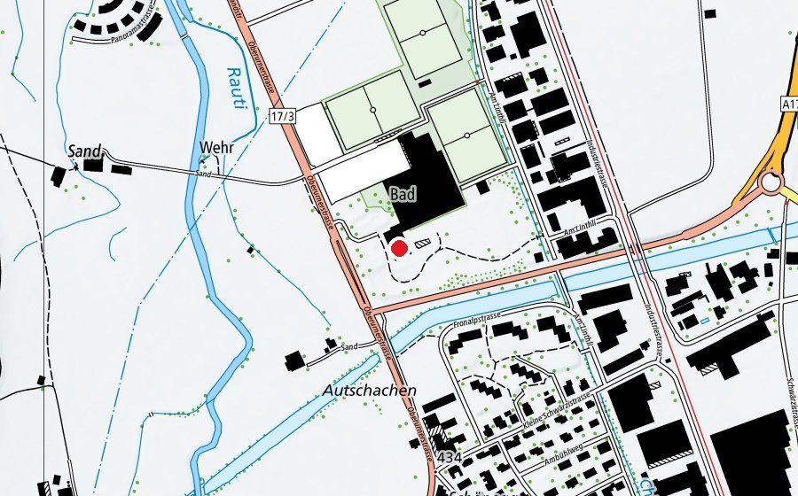 Mappa con la posizione di Kletterhalle 1 (Centro sportivo)