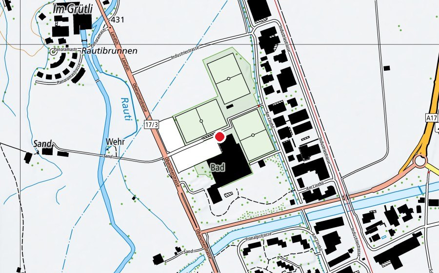 Carte indiquant l’emplacement de Kletterhalle 2 (Centre sportif)