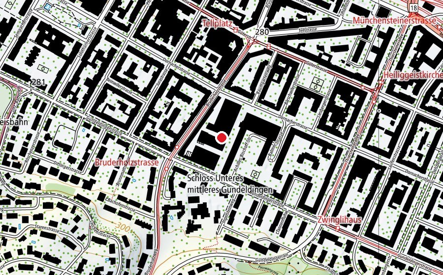 Map showing the location of Kletterhalle 7 (Sports centre)