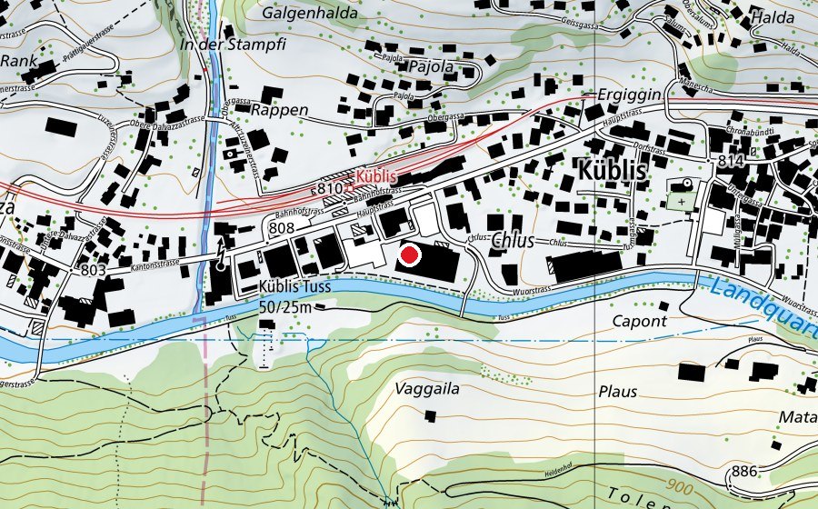 Map showing the location of Kletterhalle Rätikon (Sports centre)