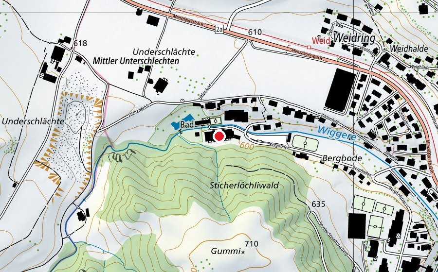 Karte mit dem Standort von Kletterhalle Wolhusen (Sportanlage)