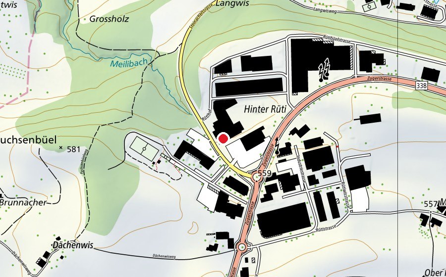 Carte indiquant l’emplacement de Kletterzentrum Gaswerk Wädenswil (Centre sportif)