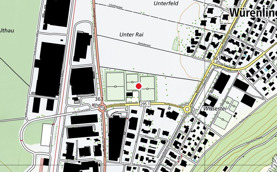 Mappa con la posizione di Kuehgaessli (Centro sportivo)