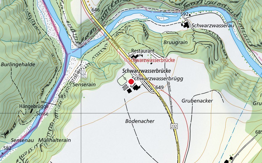 Karte mit dem Standort von Kunsteisbahn Schwarzwasser (Sportanlage)