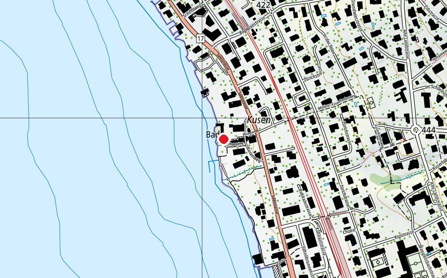 Mappa con la posizione di Kusenbad (Centro sportivo)