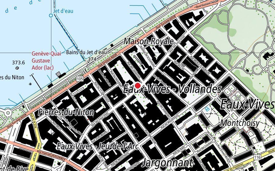 Mappa con la posizione di La course de l'escalade (Centro sportivo)