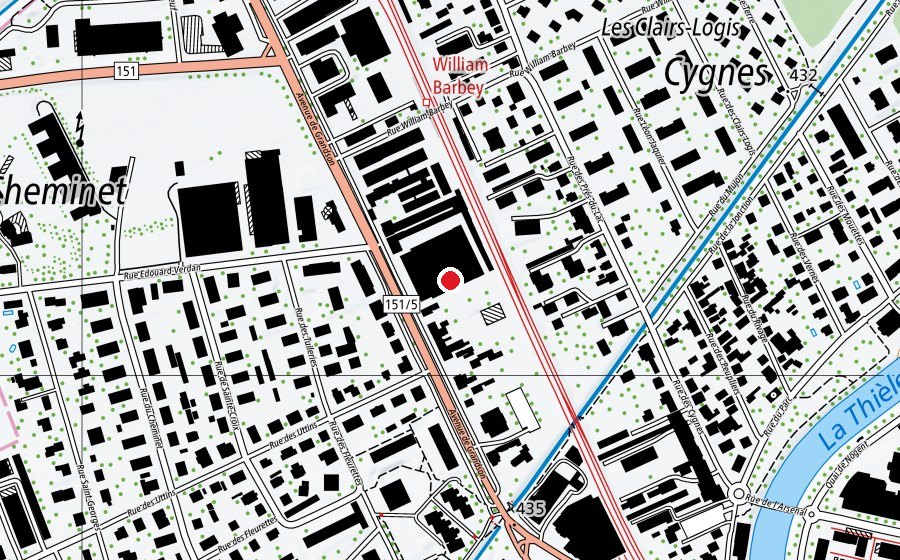Mappa con la posizione di La Pile (Centro sportivo)