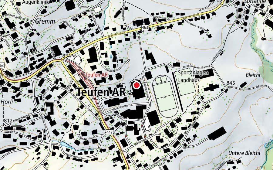 Carte indiquant l’emplacement de Landhaus (Centre sportif)