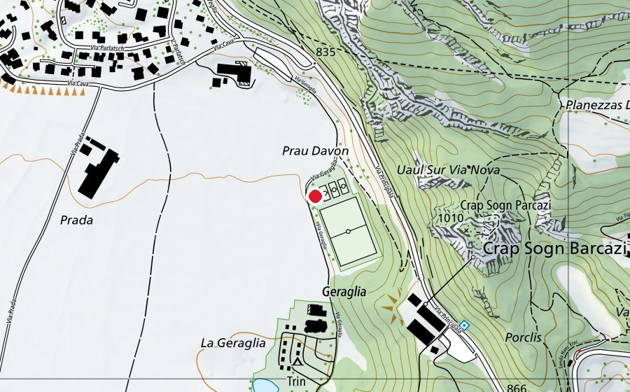 Map showing the location of Langlaufzentrum Prau Davon (Sports centre)