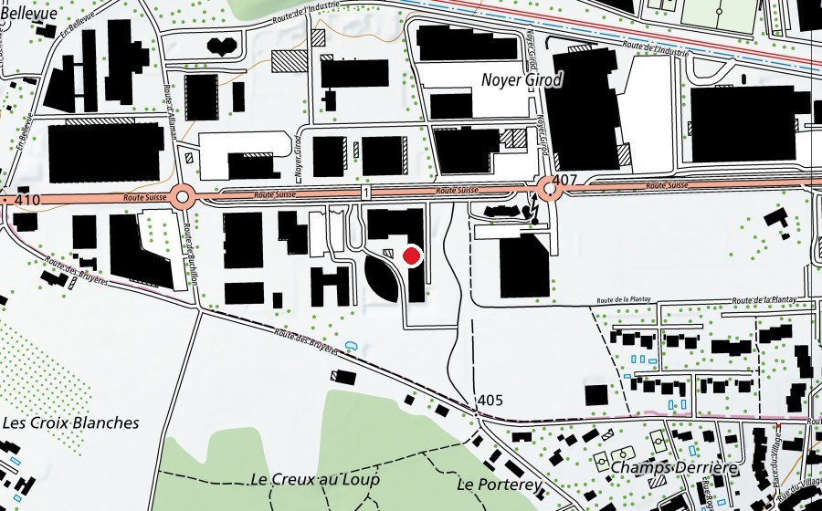 Mappa con la posizione di LaseRed (Centro sportivo)