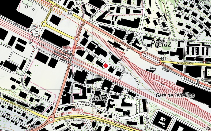 Mappa con la posizione di Lausanne Wushu & Boxing Institut (Centro sportivo)