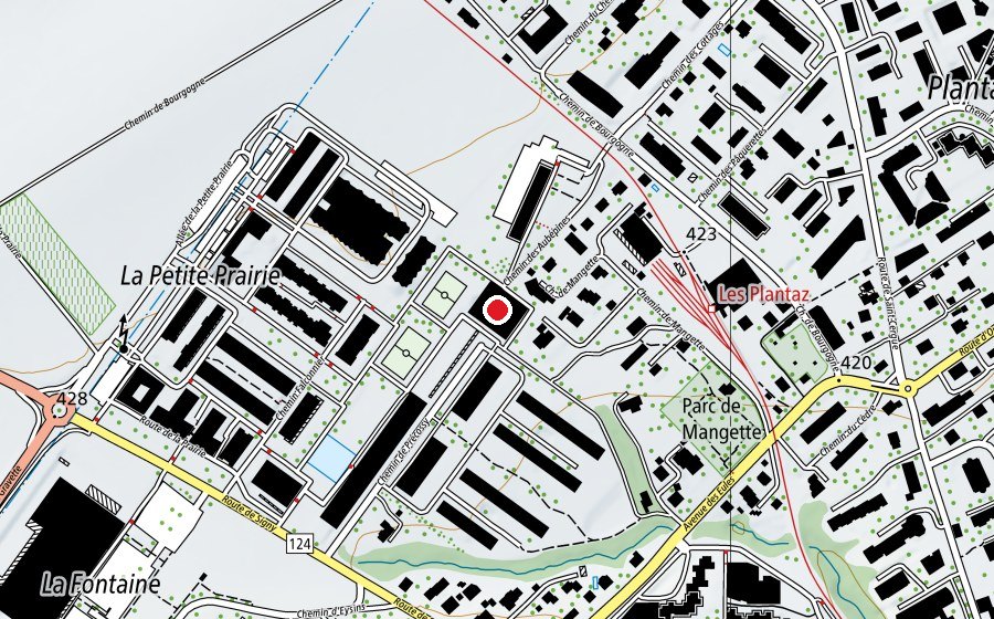 Carte indiquant l’emplacement de Le Cossy (Centre sportif)