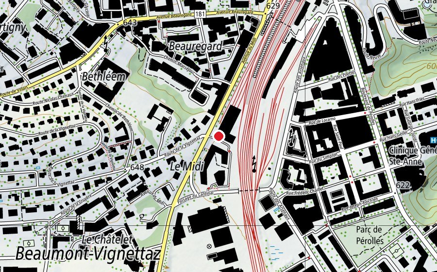 Carte indiquant l’emplacement de Le Hangar (Centre sportif)