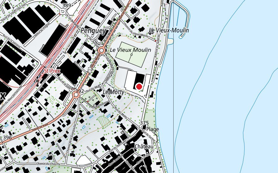 Mappa con la posizione di Le Vieux Moulin (Centro sportivo)