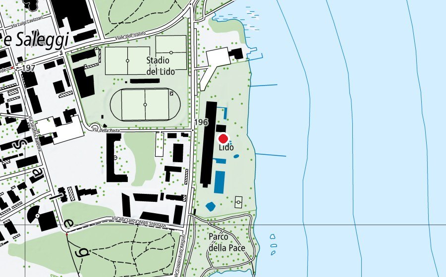 Karte mit dem Standort von Lido Locarno (Sportanlage)