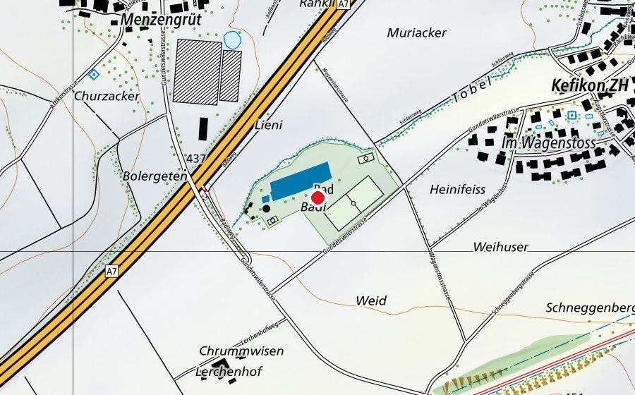 Karte mit dem Standort von Lieni Park (Sportanlage)