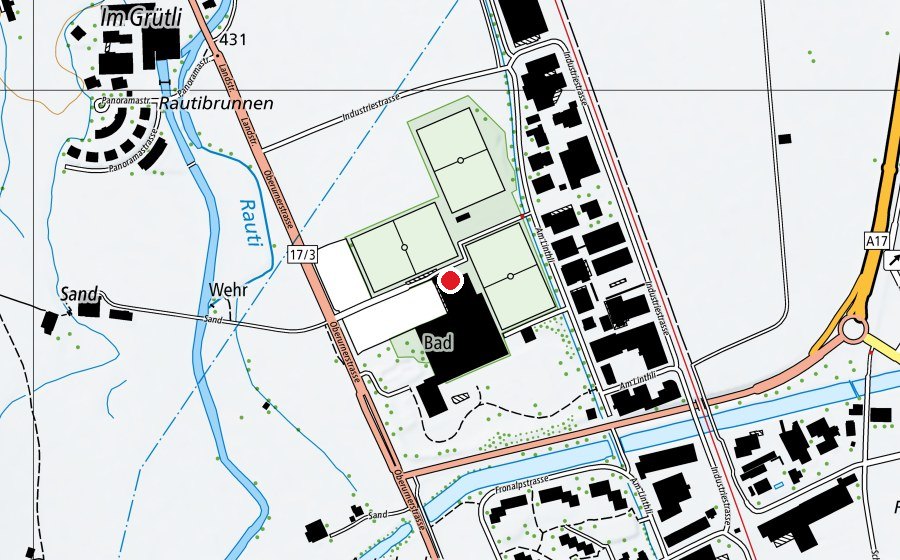 Mappa con la posizione di linth-arena sgu (Centro sportivo)