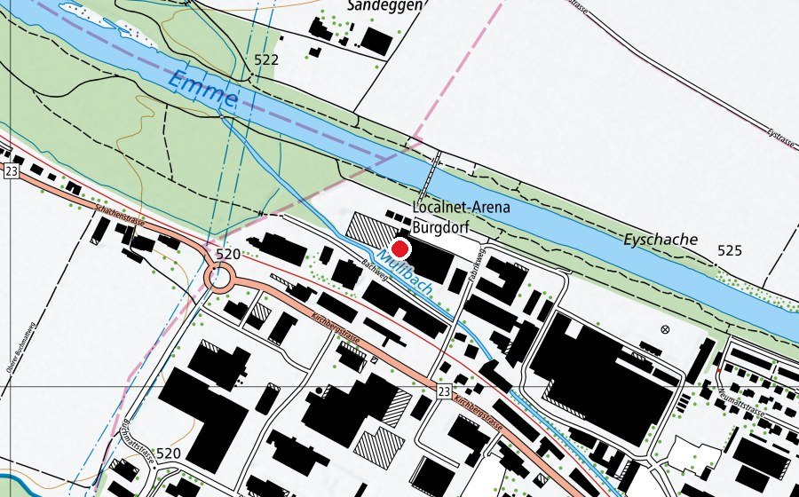 Map showing the location of Localnet-Arena (Sports centre)