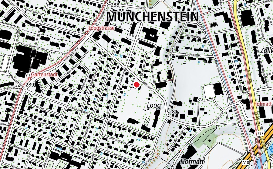 Mappa con la posizione di Loog Pavillon (Centro sportivo)