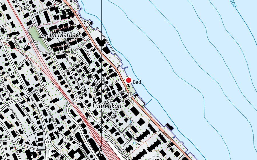 Carte indiquant l’emplacement de Ludibadi (Centre sportif)