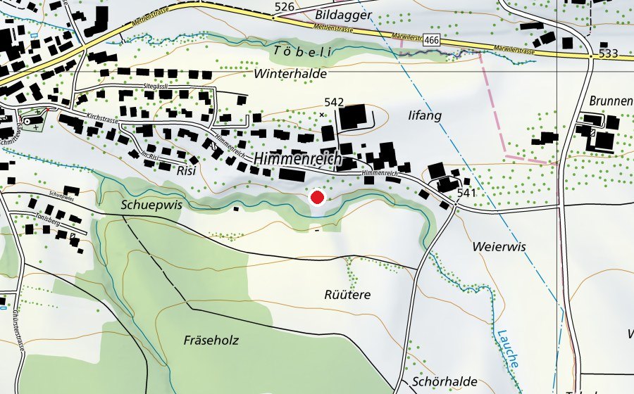 Map showing the location of Märwil - 50m (Sports centre)