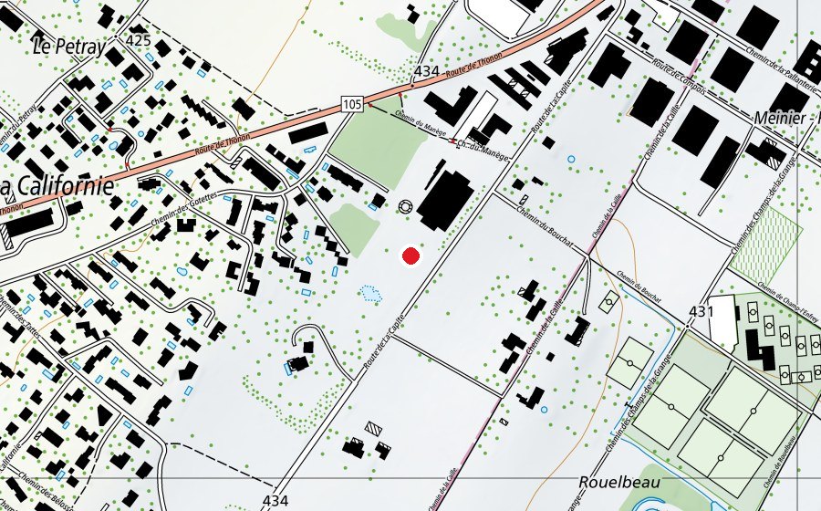 Mappa con la posizione di Manège de la Pallanterie (Centro sportivo)