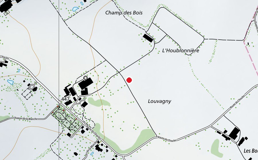 Map showing the location of Manège (Sports centre)
