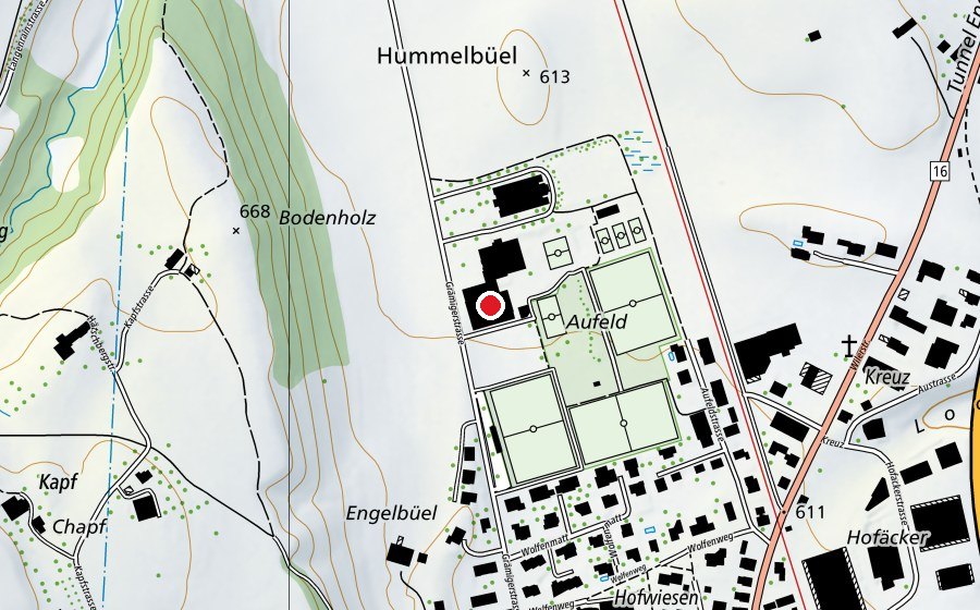 Map showing the location of Mehrzweckhalle Breite (Sports centre)