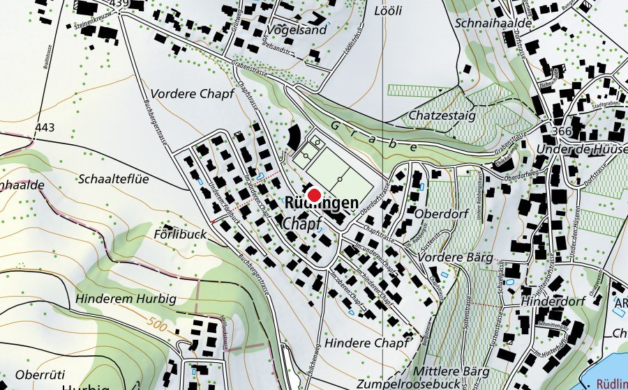 Carte indiquant l’emplacement de Mehrzweckhalle Chapf (Centre sportif)