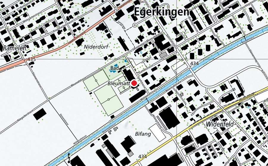 Map showing the location of Mehrzweckhalle Egerkingen (Sports centre)