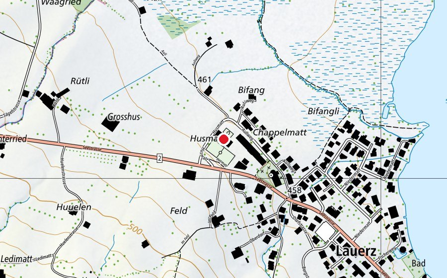Karte mit dem Standort von Mehrzweckhalle Husmatt (Sportanlage)