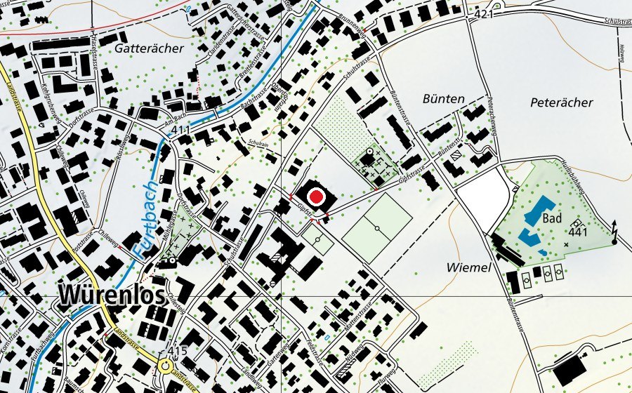 Mappa con la posizione di Mehrzweckhalle (Centro sportivo)
