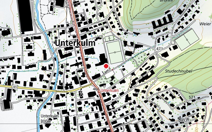 Carte indiquant l’emplacement de Mehrzwekhalle (Centre sportif)