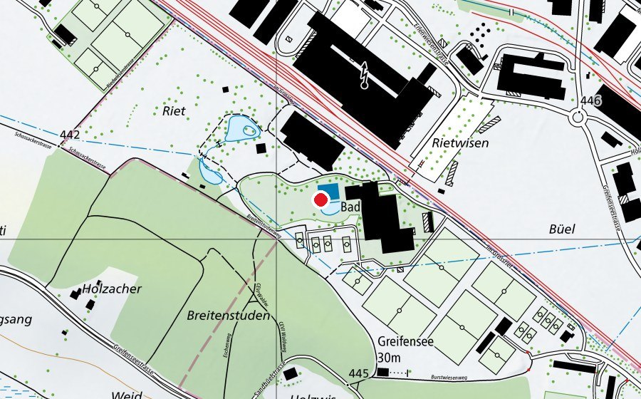 Mappa con la posizione di Milandia (Centro sportivo)