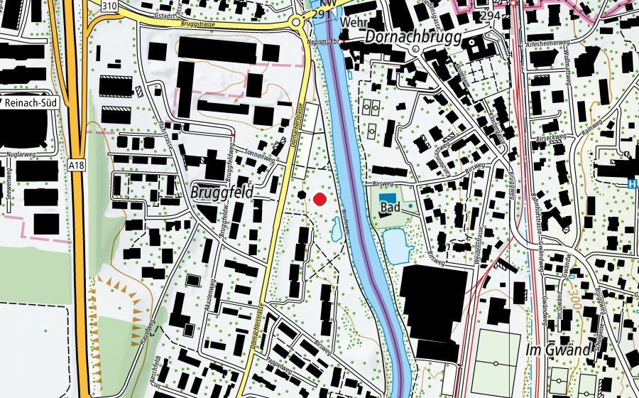 Mappa con la posizione di Minigolf (Centro sportivo)
