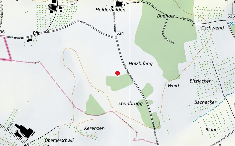 Carte indiquant l’emplacement de Modellfluggelände Pfin (Centre sportif)