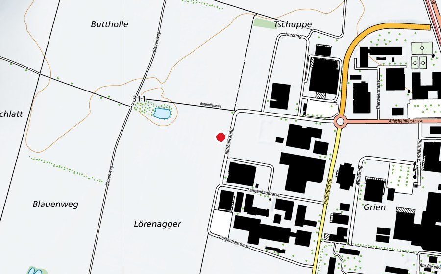 Mappa con la posizione di Modellfluggruppe IG Aescherfeld (Centro sportivo)