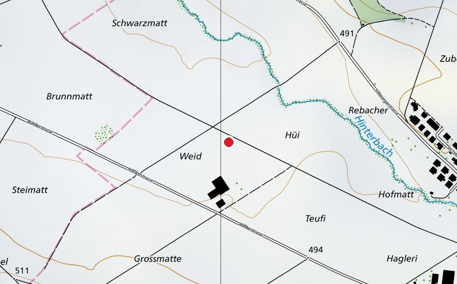 Carte indiquant l’emplacement de Modellflugplatz Büttikon (Centre sportif)