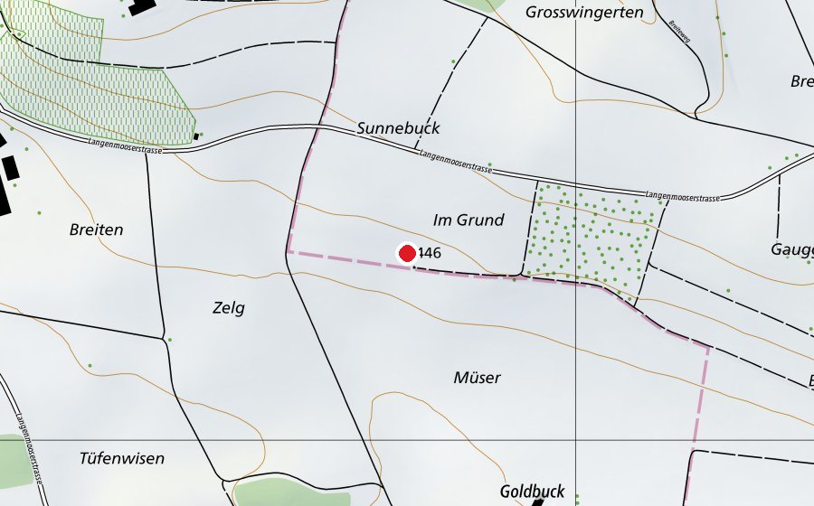 Carte indiquant l’emplacement de Modellflugplatz (Centre sportif)