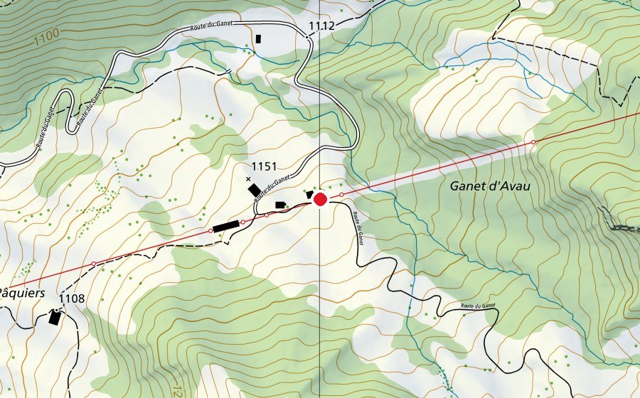 Karte mit dem Standort von Mur de grimpe (Sportanlage)