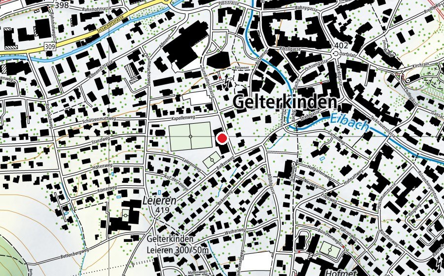 Carte indiquant l’emplacement de MZH (Centre sportif)