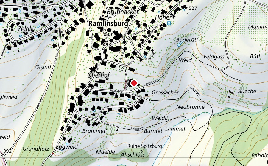 Karte mit dem Standort von MZH Ramlinsburg (Sportanlage)