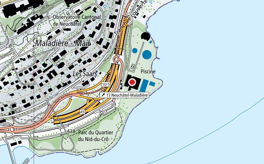Map showing the location of Nid-du-Crô (Sports centre)