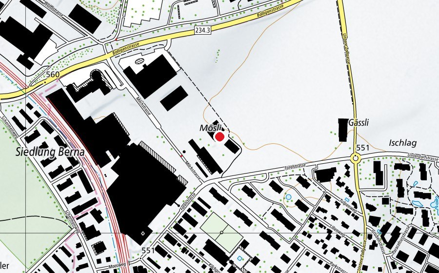 Mappa con la posizione di O'Bloc (Centro sportivo)