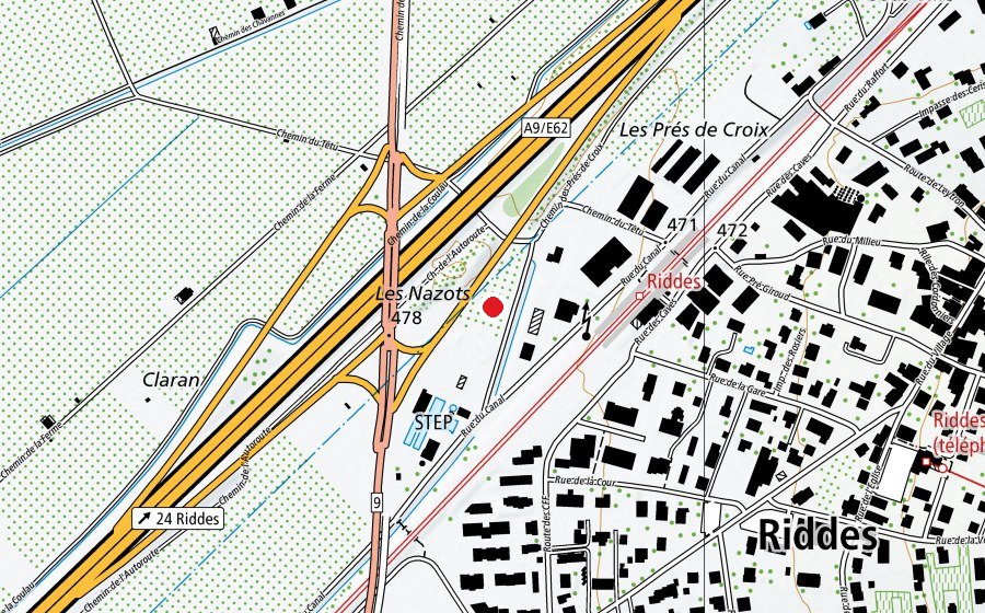 Carte indiquant l’emplacement de Padel de Riddes (Centre sportif)