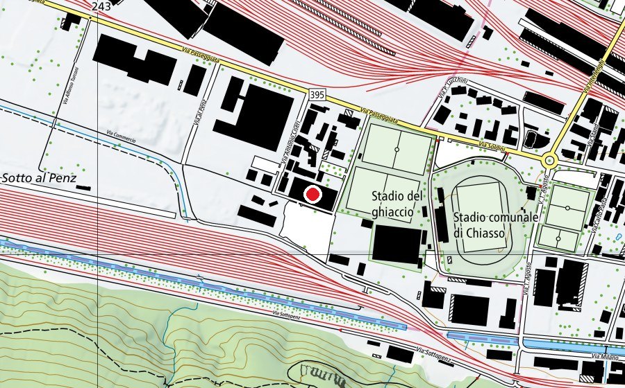 Map showing the location of Palapenz (Sports centre)