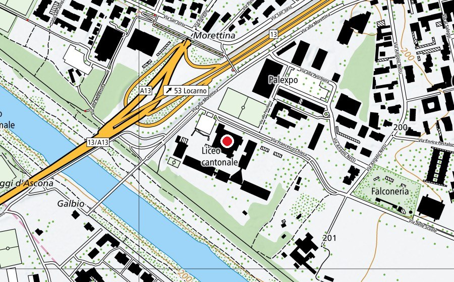 Carte indiquant l’emplacement de Palestra (Centre sportif)
