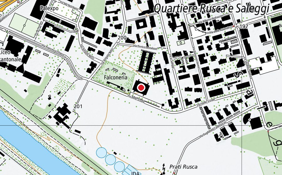 Mappa con la posizione di palestra saleggi (Centro sportivo)