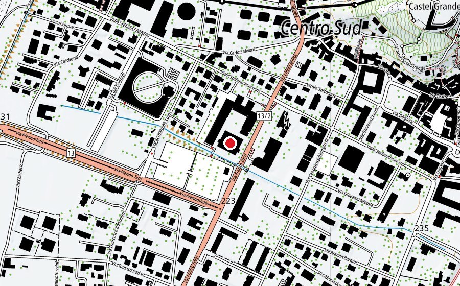 Carte indiquant l’emplacement de Palestra SAM (Centre sportif)