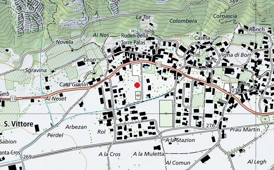 Carte indiquant l’emplacement de Palestra (Centre sportif)